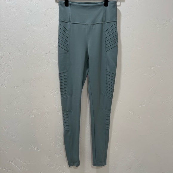 Athleta Delancey Moto Tight Leggings Pant Women XS Light Green Travel Athletic - Picture 5 of 16